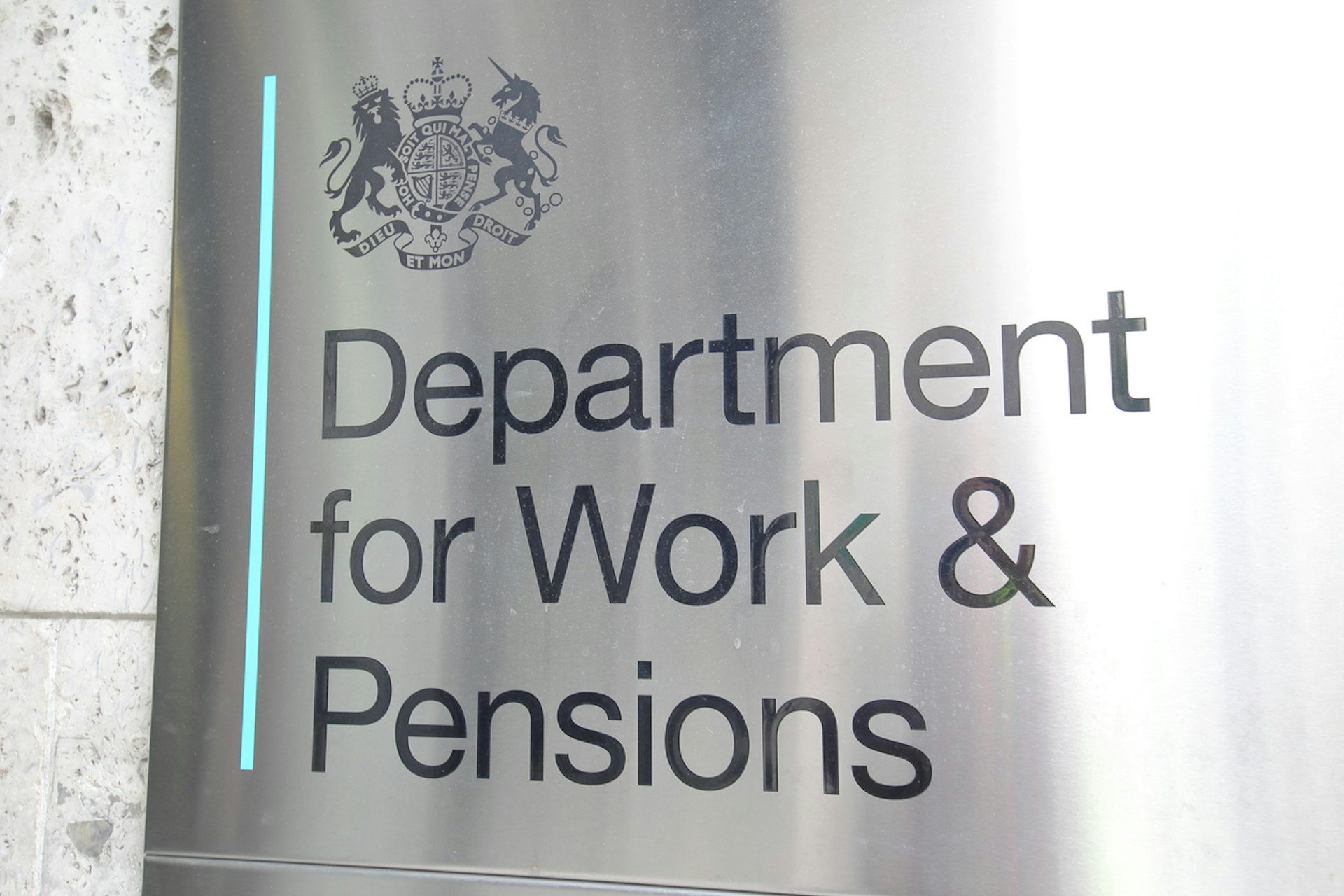 Department for Work and Pensions sign